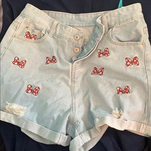 Minnie Bow High Waisted Jean Shorts